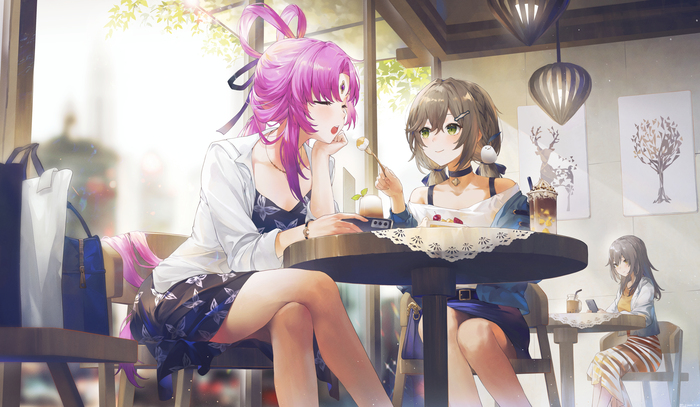   , Anime Art, Honkai: Star Rail, Fu Xuan (Honkai: Star Rail), Stelle (Honkai: Star Rail)