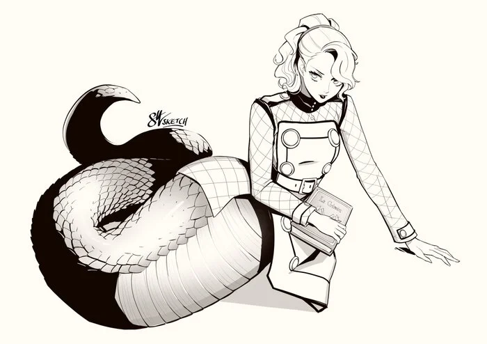 Lamia Margaret - Eightyfourart, Art, Anime, Anime art, Persona, Persona 4, Monster girl, Lamia, Game art, Games