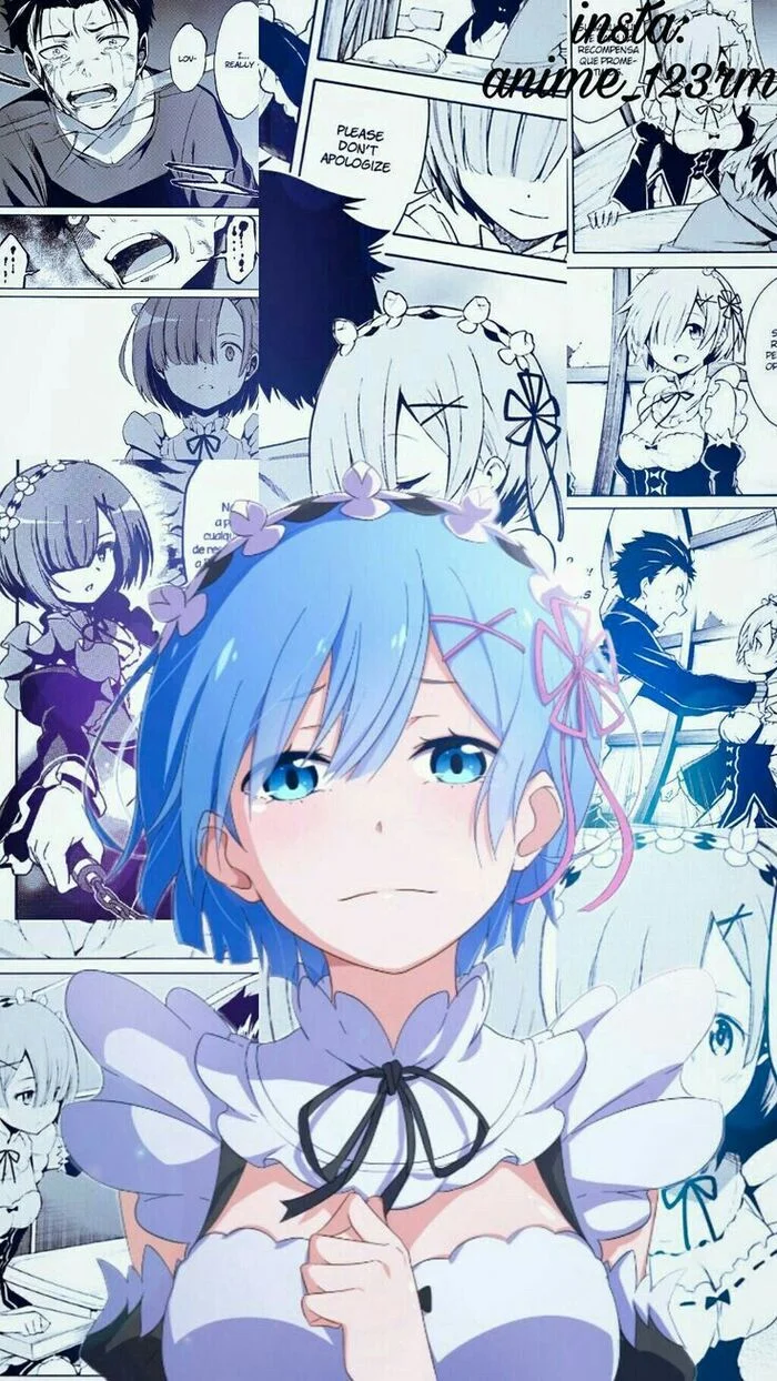 Пост Рем смотрел историю - Моё, Аниме, Арты нейросетей, Re:Zero Kara, Rem (Re:Zero Kara), Anime Art