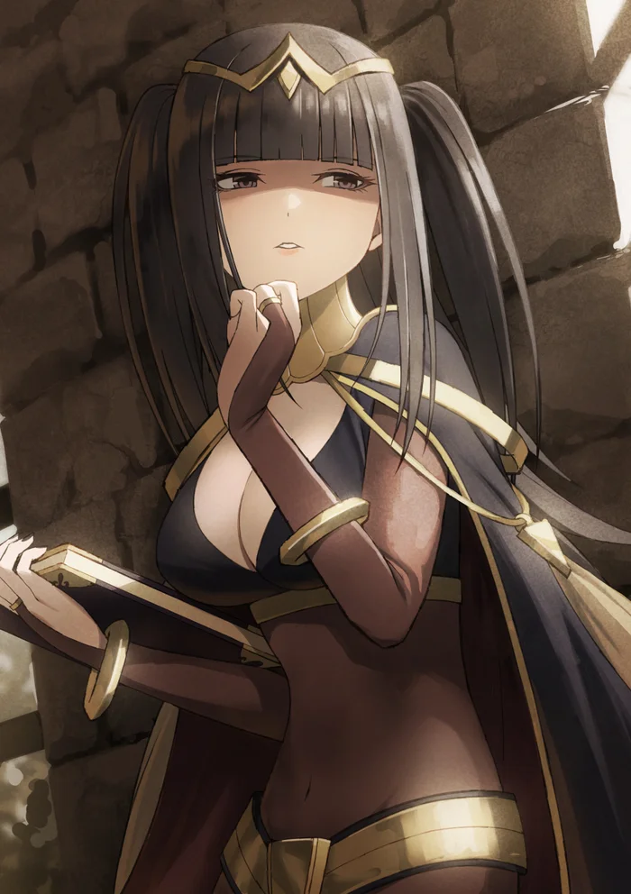 Тарья в процессе слежки - Tharja, Сиськи, Аниме, Pixiv, Anime Art, Fire Emblem, Fire emblem awakening