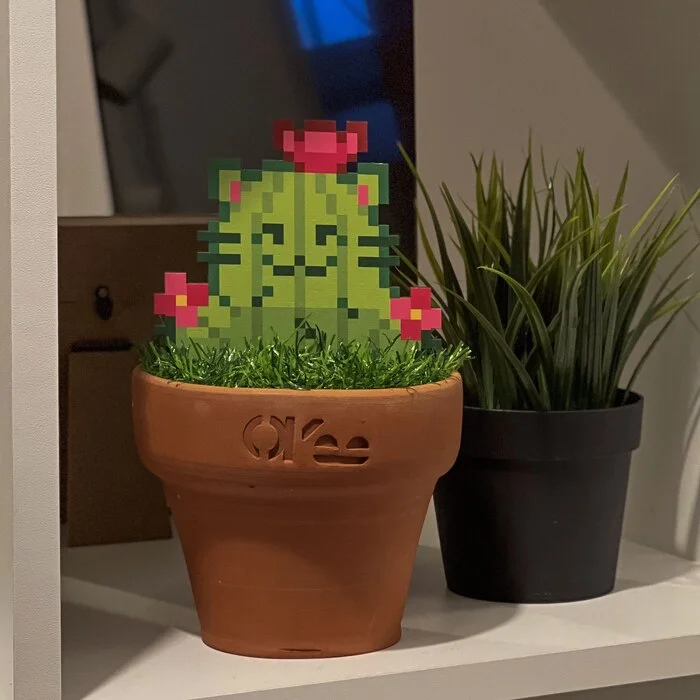 Happy Monday! - My, Monday, Pixel Art, cat, Houseplants, Plants, Cactus