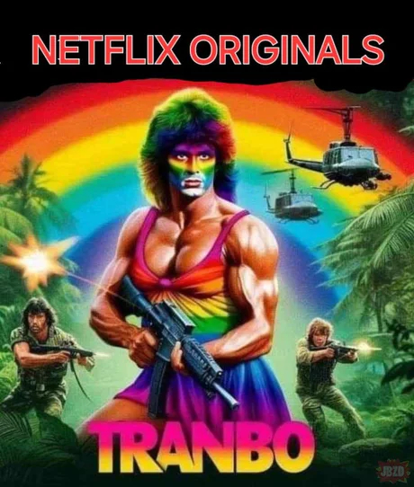 Remake - Humor, Picture with text, Rambo, Netflix, Remake, Telegram (link), Neural network art, LGBT