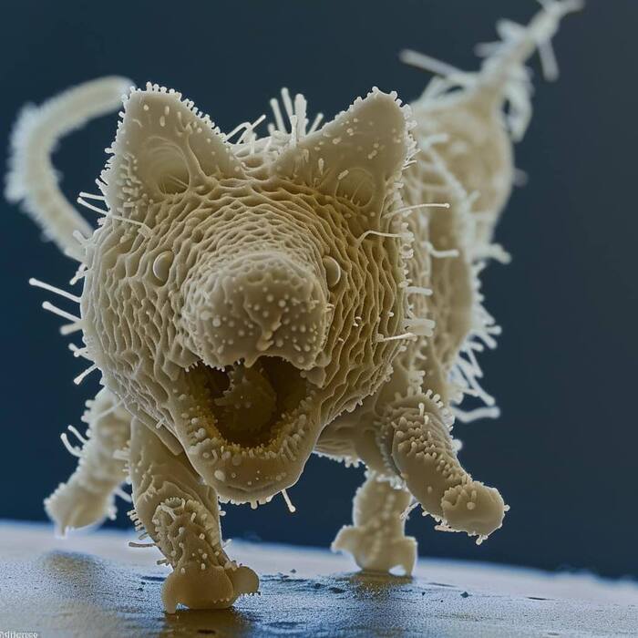 Micro versions of animals: you've never seen them like this! - Neural network art, Midjourney, Animals, Microscope, Telegram (link), Longpost