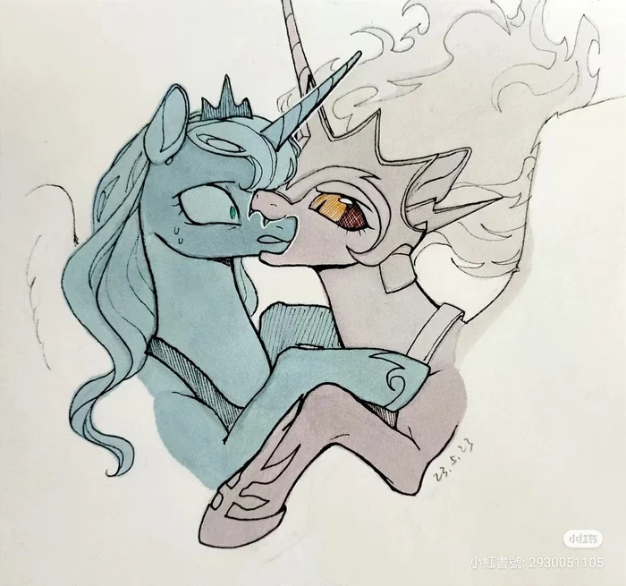 Сестринские укусы - My Little Pony, Пони, Princess Celestia, Princess Luna, Nightmare Moon, Daybreaker