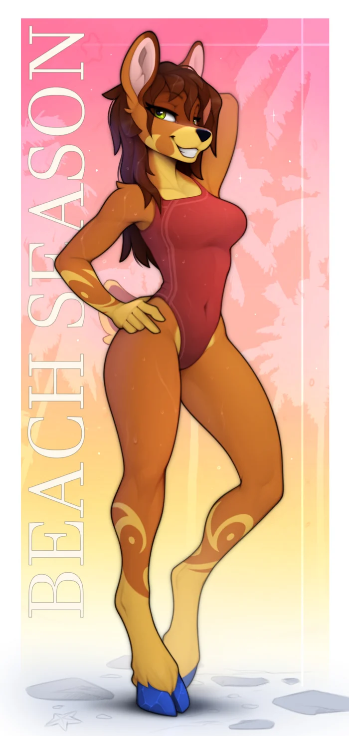 Beach season - Furry, Anthro, Art, Furry deer, Yakovlev-Vad