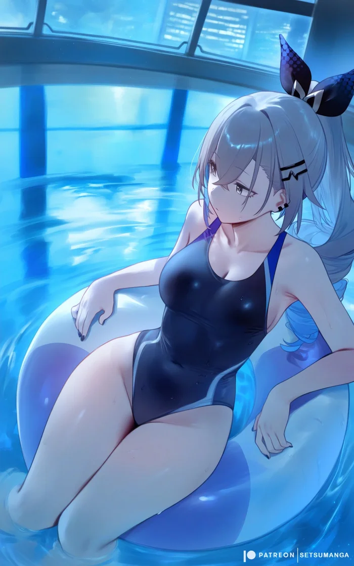 Volchik - Honkai: Star Rail, Silver Wolf (Honkai: Star Rail), Art, Girls, Games, Anime art, Anime, Swimsuit, Setsumanga, Neural network art