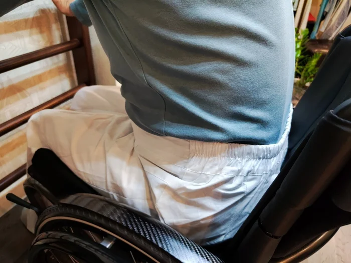 Sewing a prototype of jeans for wheelchair users, from calico according to the developed patterns - My, Disabled carriage, Wheelchair Disabled, Russian production, Jeans, Brands, Accessible environment, Longpost, Adaptive clothing