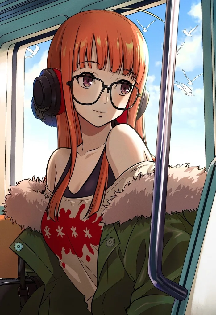 Футаба - Арт, Аниме, Anime Art, Persona, Persona 5, Sakura Futaba, Игры, Game Art, Очки, Длиннопост