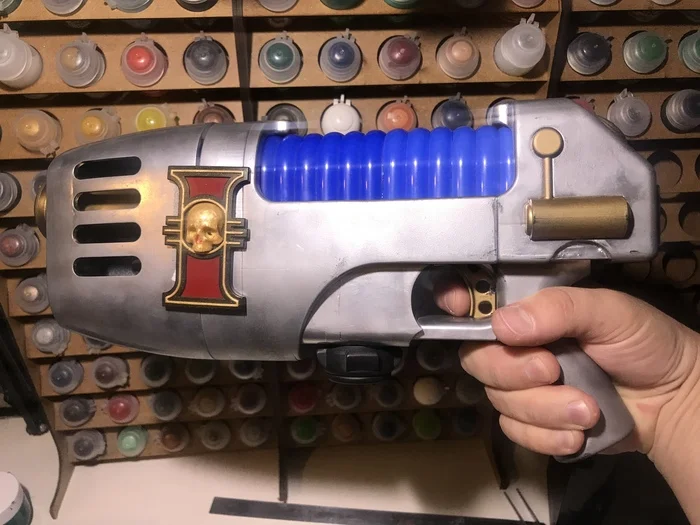 Making a Plasmagun from Warhammer 40k with your own hands. Part I. Prototype - My, Modeling, Warhammer 40k, Needlework with process, Cosplay, Needlework, 3D modeling, Photopolymer printing, Longpost