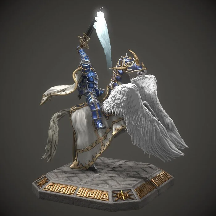 3D model of a knight on a pegasus from Disciples II - Disciples 2, 3D, 3D modeling, Knights, VKontakte (link), Longpost