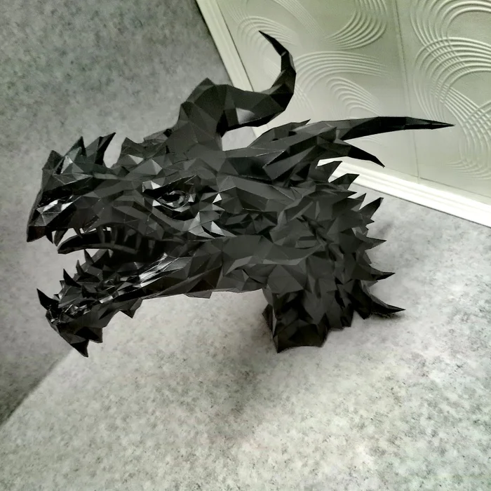 Dragon - My, Papercraft, Needlework without process