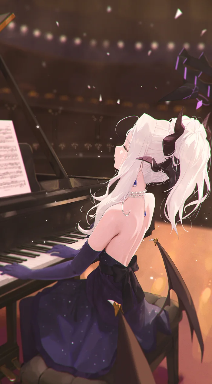 Hina - Anime art, Anime, Sorasaki Hina, Blue archive, Fieryonion, Piano