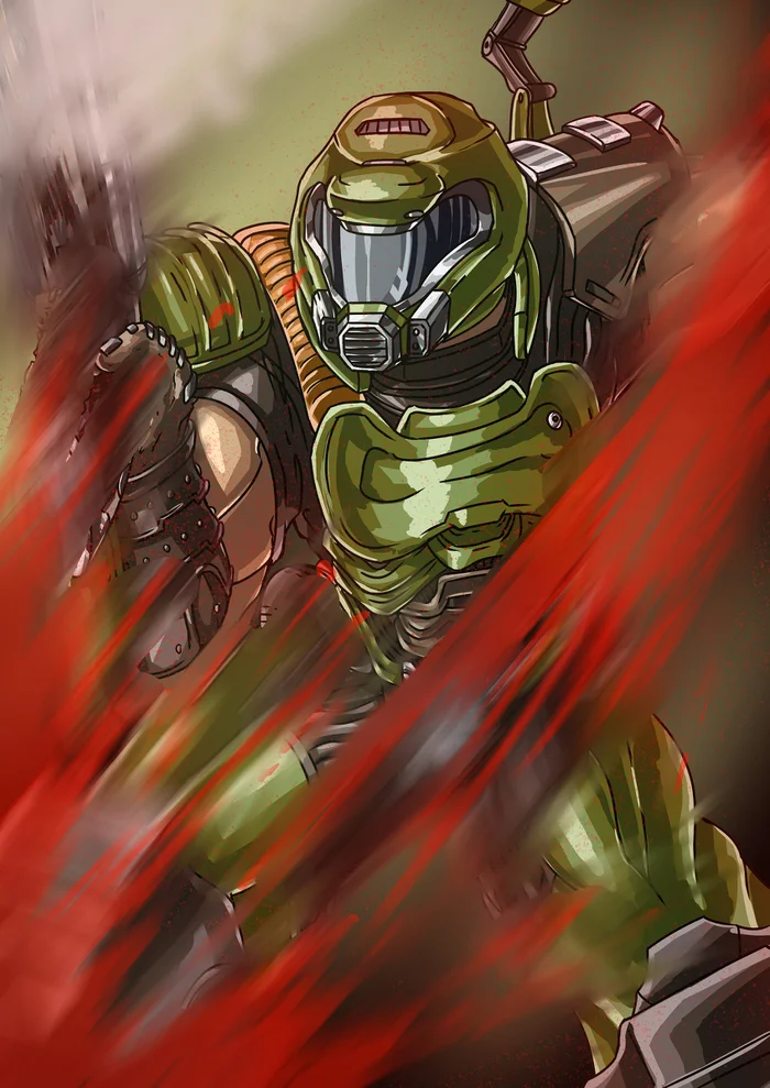 Doomguy: Posted by Woqhd - Art, Doom, Doomguy