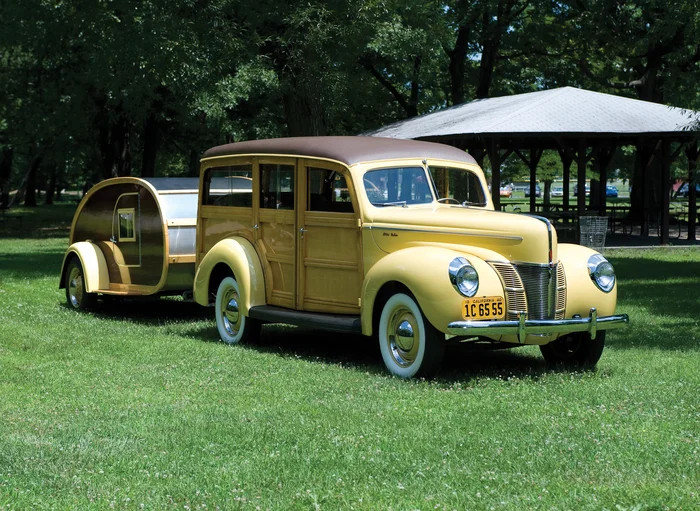 Ford Deluxe Station Wagon with Matching Trailer - Ретроавтомобиль, История автомобилей, 1940, Ford, Прицеп