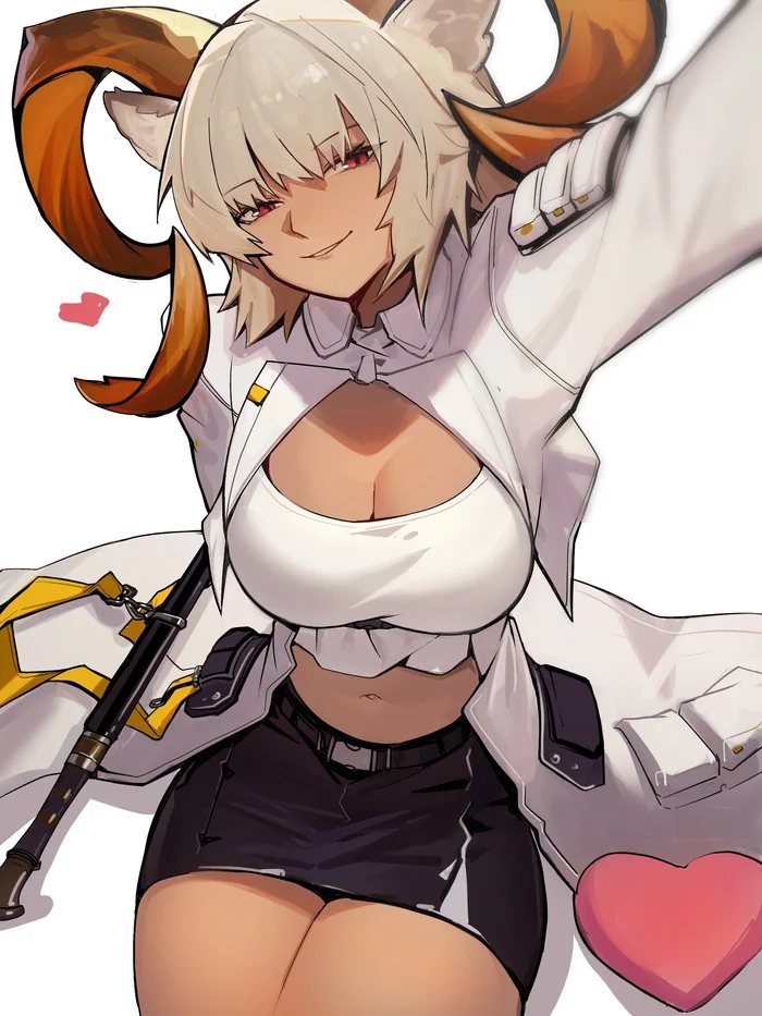 Horny woman - Anime, Anime art, Arknights, Carnelian