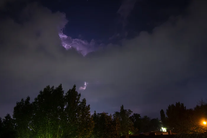 Night thunderstorm over Azov - My, Thunderstorm, Night, Storm Hunters League, The clouds, Weather phenomenon, Longpost