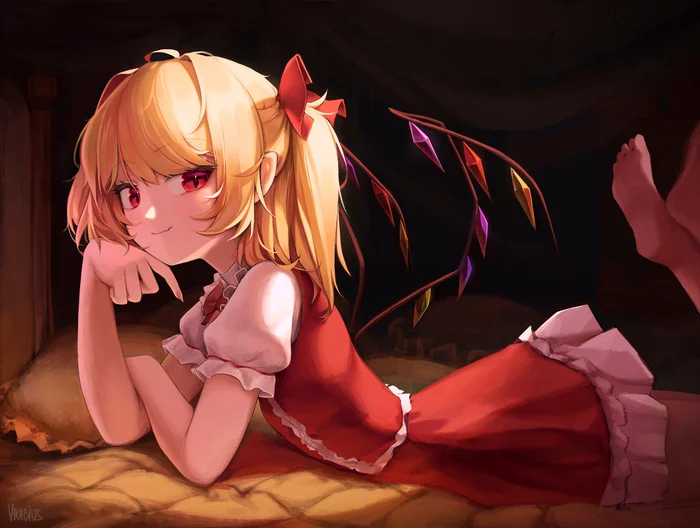 Flandre - Touhou, Flandre Scarlet, Anime Art, Game Art, Аниме, Игры