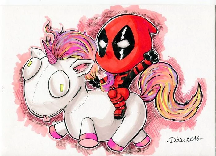 Working minute - My, Cross-stitch, Author's scheme, Deadpool