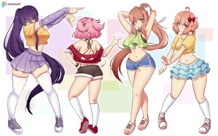 Литературный клуб - Anime Art, Аниме, Игры, Doki Doki Literature Club, Monika, Sayori, Natsuki, Yuri DDLC, Визуальная новелла