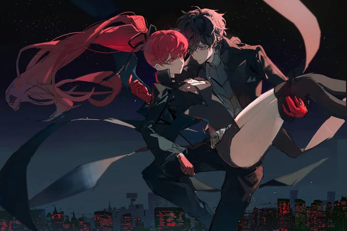 Ren and Kasumi - Anime art, Anime, Games, Persona 5, Persona, Ren Amamiya, Kasumi Yoshizawa