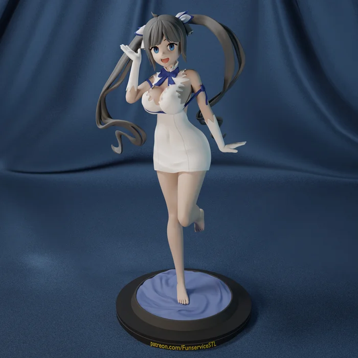 Hestia for 3D printing - My, 3D печать, 3D modeling, 3D, 3D printer, Blender, Hestia, Goddess Hestia, Danmachi, Anime, Waifu, Longpost