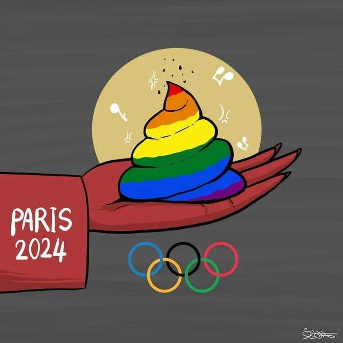 Briefly about the opening of the 2024 Olympics - Olympic Games, Paris, Tired of, Images, Caricature, Feces, LGBT