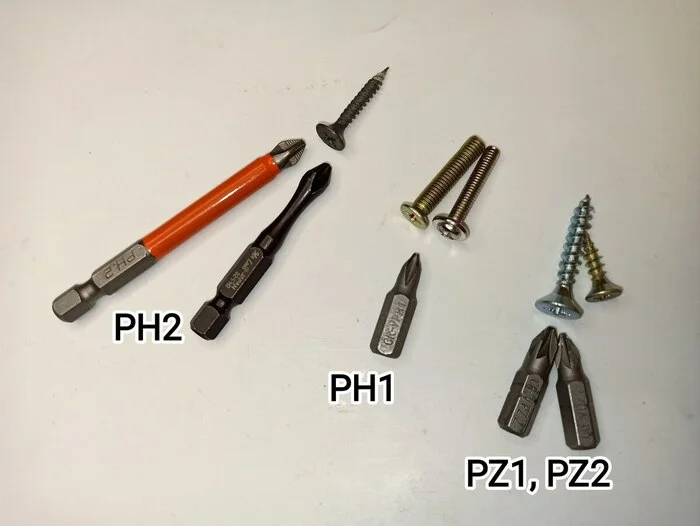 Для каких саморезов подходит бита PH2, PH1, PZ? - Моё, Саморез, Крепёж, Инструменты, Ремонт, Мужское, Бита, Шуруповерт