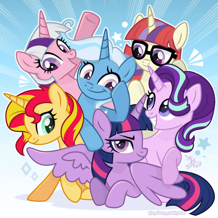     My Little Pony, Sunset Shimmer, Twilight Sparkle, Moondancer, Starlight Glimmer, Trixie, 