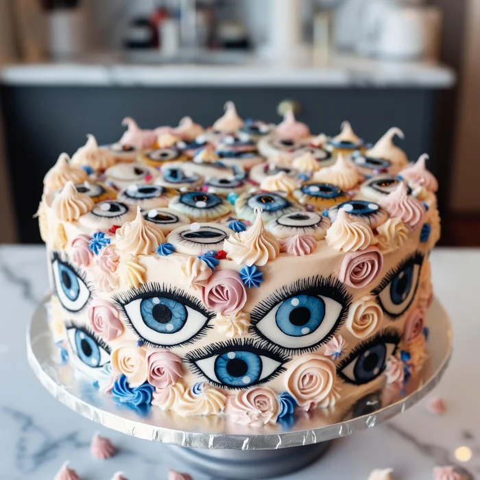 Glaze - My, Humor, Neural network art, Нейронные сети, Wordplay, Pun, Strange humor, Glaze, Absurd, Cake, Eyes, Images, Midjourney