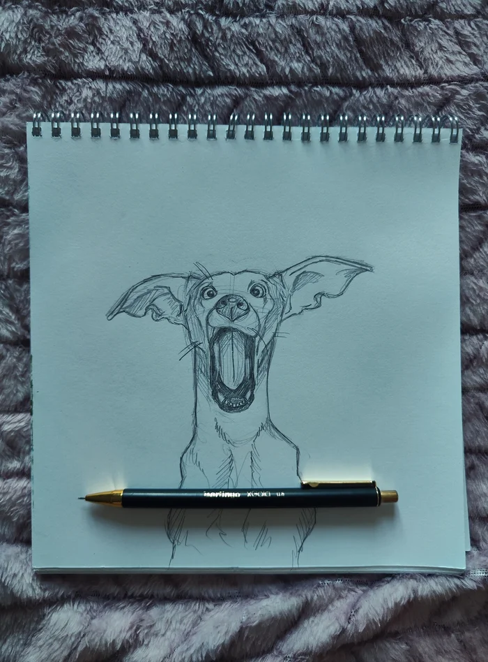 Good boys and girls - My, Drawing, Sketch, Dog, Pencil drawing, Notebook, Painting, Emotions, Longpost