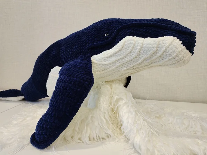 Whale - My, Whale, Crochet, With your own hands, Plush Toys, Presents, Ocean, Longpost, Needlework without process