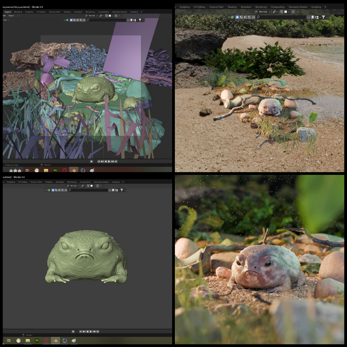 Скрины сцены + лягушка без фильтров