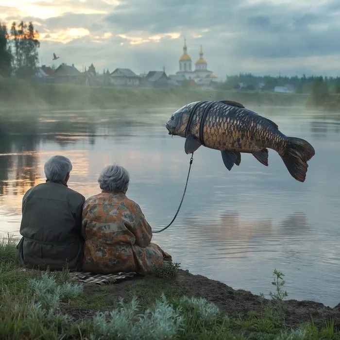 Домашний поди - Картинки, Юмор, Рыба, Река, Озеро, Деревня