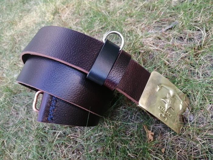 Navy belt - My, Belt, Leather products, Accessories, Navy, Navy Day, Male, Natural leather, Leather, Buckle, Handmade, Longpost, Needlework without process