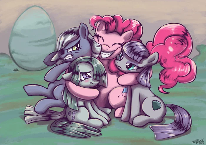 Stone Sisters - My little pony, Pinkie pie, Maud pie, Marble pie, Limestone Pie