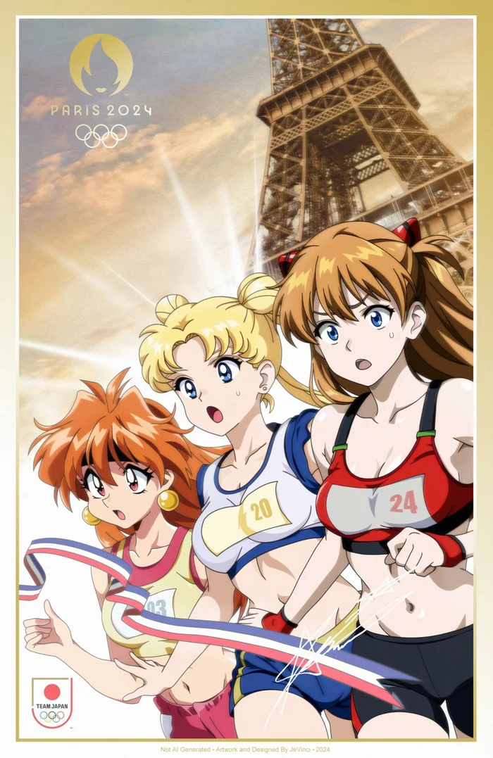 This is the kind of Olympics we watch :3 - Sailor Moon, Tsukino Usagi, Lina Inverse, Slayers, Evangelion, Asuka langley, Anime, Anime art, Evangelion Crossover, Crossover, Anime Crossover