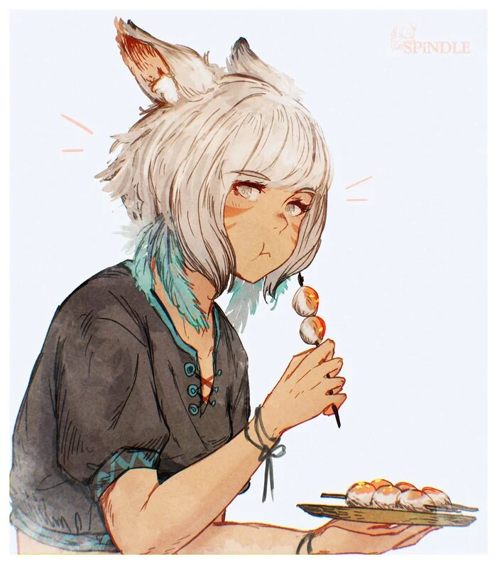 Who has a cat detector? - Anime art, Anime, Game art, Final fantasy xiv, Yshtola, Animal ears, Dango, Twitter (link)