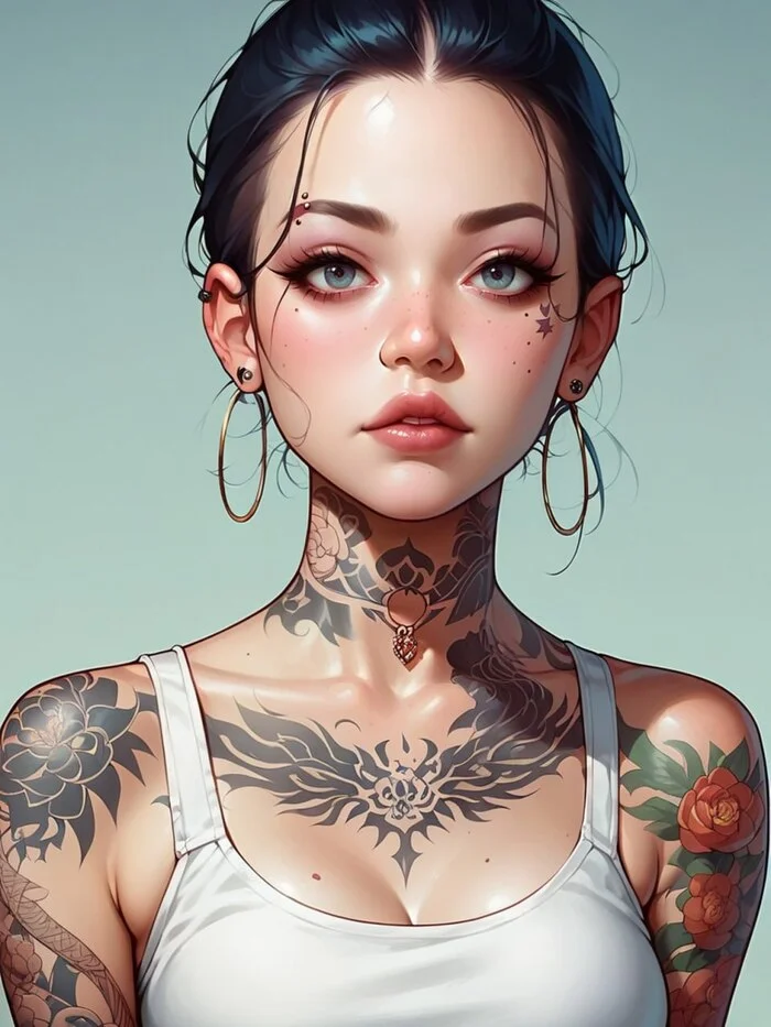 Tattoos v1.0 — XL LoRA для татуировок - Моё, Искусственный интеллект, Нейронные сети, Арты нейросетей, Stable Diffusion, Тату, Длиннопост