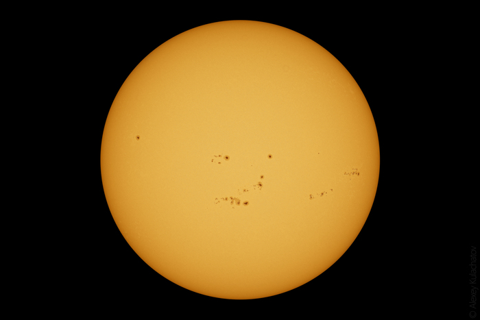 TS GSO 150 F/9 (F=1350мм), Sony A1, Baader Astrosolar Visual, 200/2400 кадров