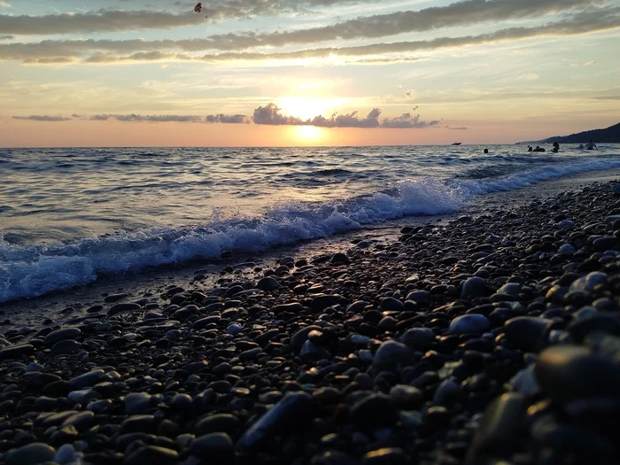 Greetings from Loo... - My, Mobile photography, Black Sea, Sunset, Loo, Beach, Vacation