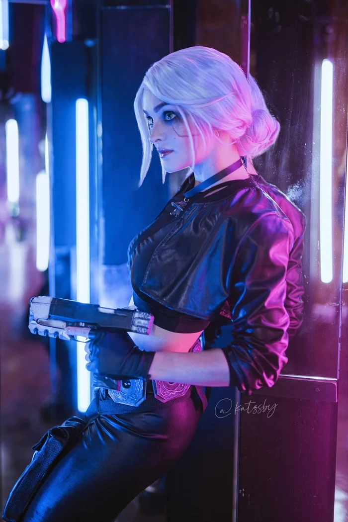 Cosplay of Cyber ??Ciri from the games The Witcher and Cyberpunk 2077 - My, Sofia Letyago, Cosplay, Games, Witcher, Cyberpunk, Ciri, Longpost, The photo