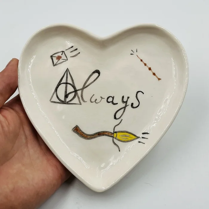 My - My, Ceramics, Handmade, Needlework, Harry Potter, Plate, Longpost