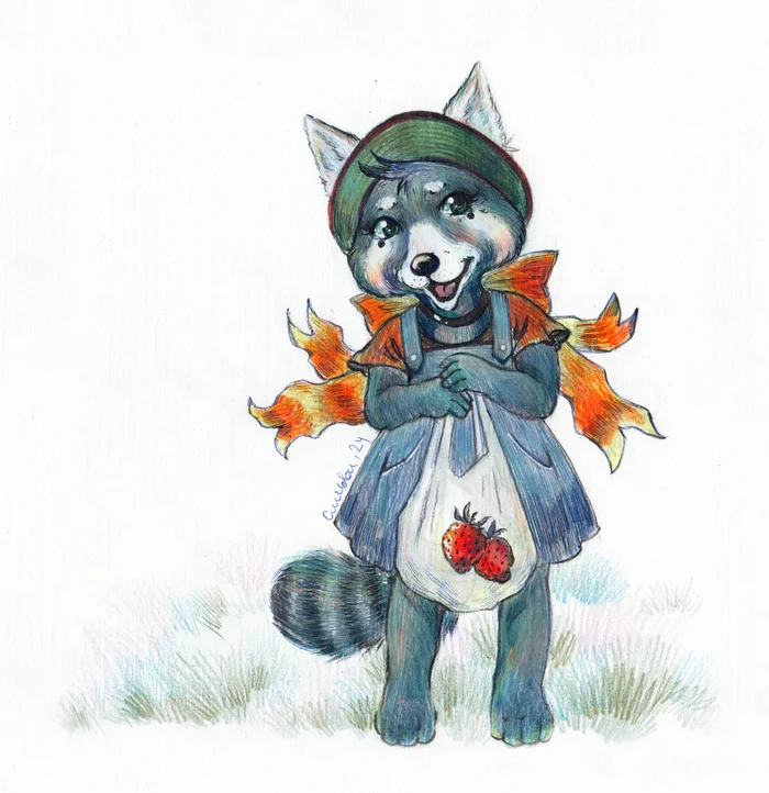 Pandas - My, Red panda, Colour pencils, Drawing, Pencil drawing, Animals, Milota, Painting, Illustrations, Longpost