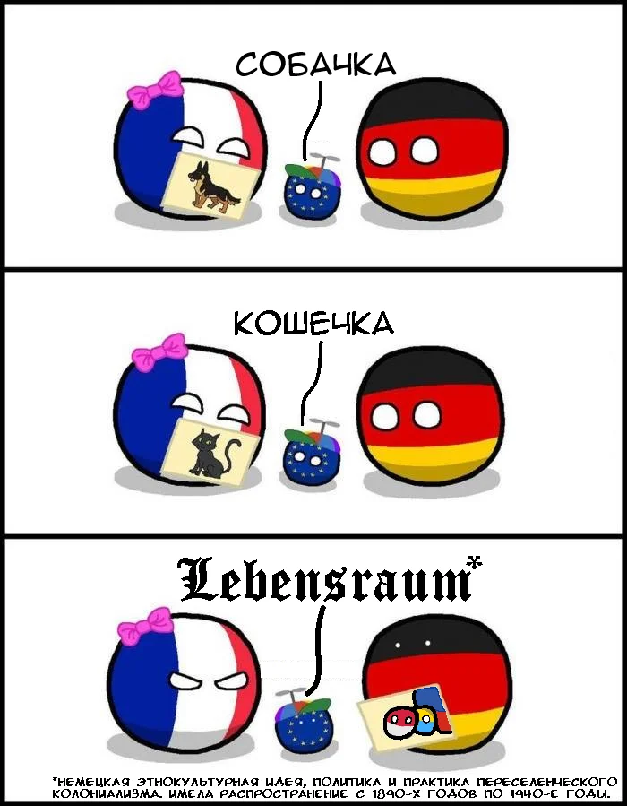 Жизненное пространство - Countryballs, Комиксы, Картинка с текстом, Политика, Евросоюз, Франция, Германия