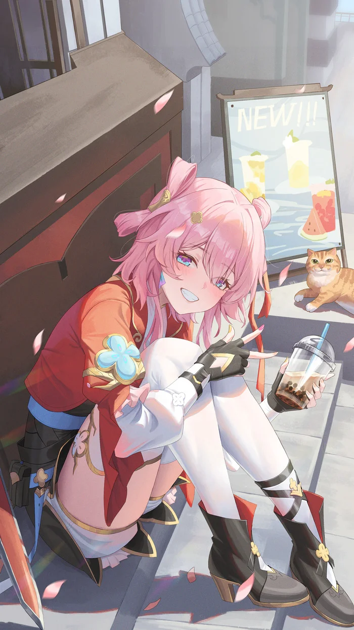 While the teachers don't see - Anime, Anime art, Honkai: Star Rail, March 7th (Honkai: Star Rail)