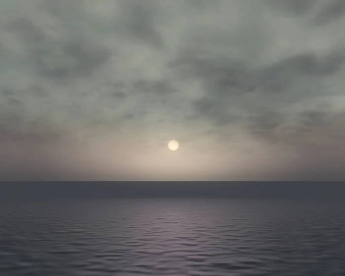 Sunset over the Iming Sea - My, Bethesda, The elder scrolls, The Elder Scrolls IV: Oblivion, Shivering isles, RPG, Tamriel, Shivering Isles, Sea, Sunset, Nostalgia, Screenshot