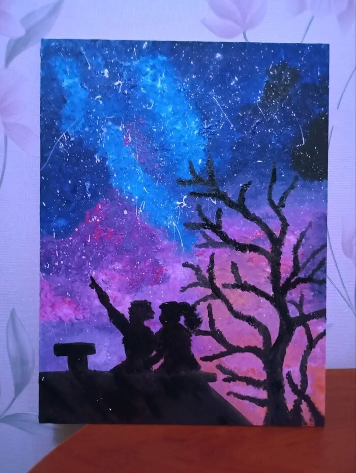 Starry evening..00:00 07/24/24 - Artist, Beginner artist, Night, Sky, Stars, Love, Story, Fantasy