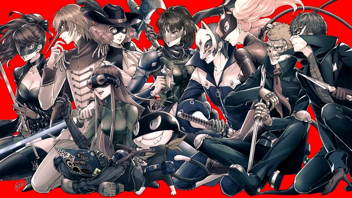 Phantom Thieves - Art, Anime, Anime art, Persona 5, Persona, Game art, Games, Ren Amamiya, Ann takamaki, Niijima Makoto, Okumura haru, Sakura futaba, Kasumi Yoshizawa