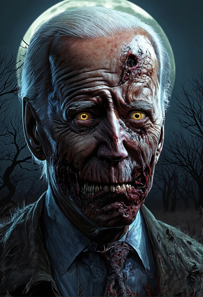 Zombie - Horror, Neural network art, Art, Longpost, VKontakte (link)