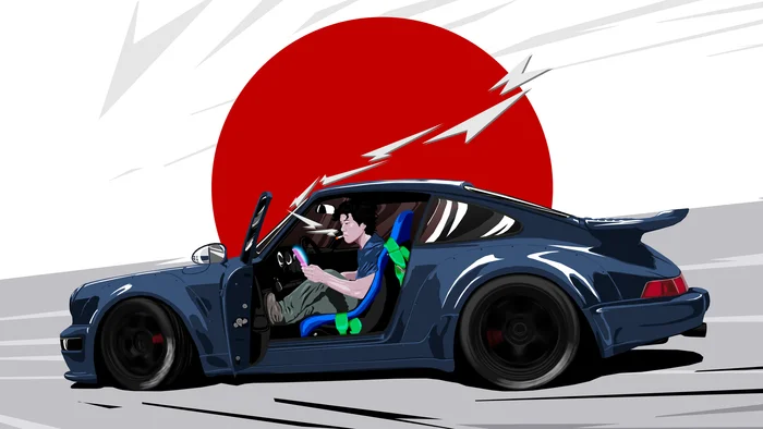 RWB - Арт, Картинки, Photoshop, Porsche, Akira, Постер, Моё